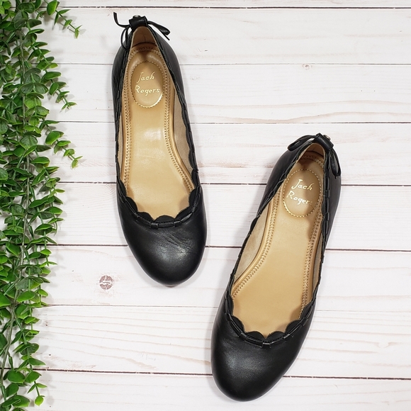 Jack Rogers Shoes - Jack Rogers Lucie Scalloped Flat Black